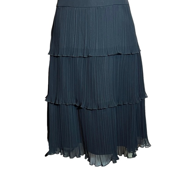 ABS Allen Schwartz Black Ruffle Tiered Cocktail Dress, Size 6 - Picture 4 of 7